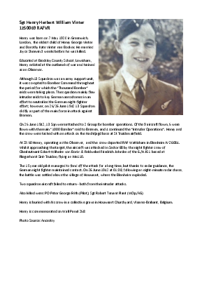A preview of a PDF biography for Vinter, Henry Herbert William
